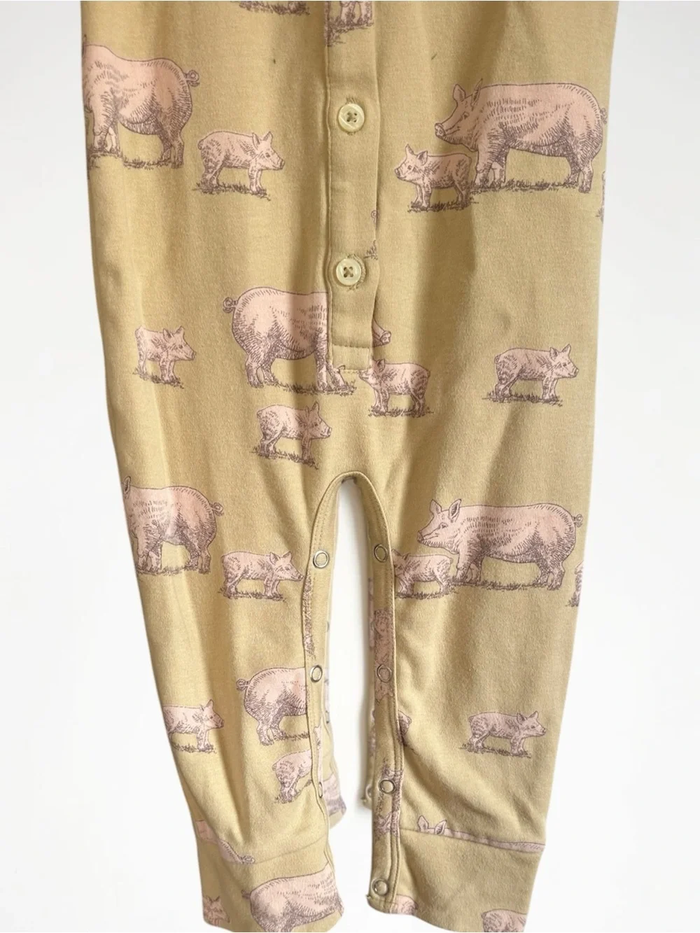 Kate Quinn Pig Piglets Mustard Baby Romper Jumpsuit 18-24M 100% Cotton